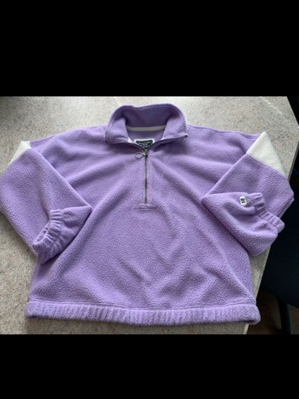Abercrombie & Fitch Purple Sherpa Half Zip Fleece Pullover Sweatshirt
